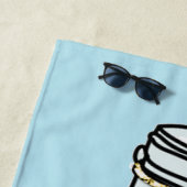 Serviette De Plage Bouteille bleu vert nom amusant (En situation)