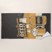 Serviette De Plage Bouteille de bière personnalisée Barre de brassage (Devant)