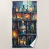 Serviette De Plage Bouteilles de potion gothique - Apothécaire foncé (Devant)