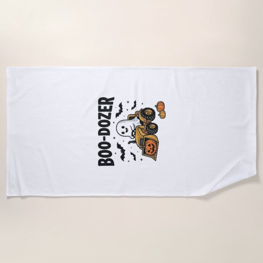 Serviette De Plage Bouteur fantôme de Halloween Design_1 (Devant)