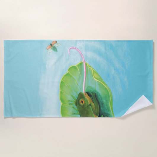 Serviette De Plage Bouton de capture de grenouille (Devant)