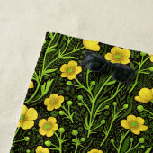 Serviette De Plage Boutons sur noir (En situation)