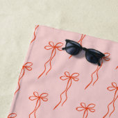 Serviette De Plage Bow Rose Cute Et Ruban (En situation)