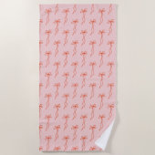 Serviette De Plage Bow Rose Cute Et Ruban (Devant)