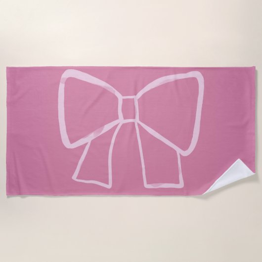 Serviette De Plage Bow rose minimaliste (Devant)