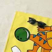 Serviette De Plage Bowling Dinosaures Dessins de bowling Personnalisé (En situation)