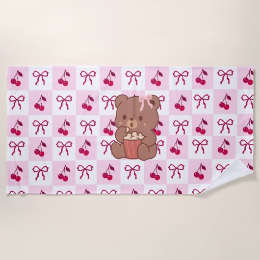 Serviette de plage Bows & Bears (Devant)
