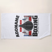 Serviette De Plage Boxe Anneau AJOUTER NOM Boxer Gym Speed Sac (Devant)