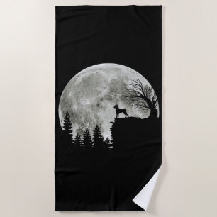 Serviette De Plage Boxe debout sur la lune de montagne lumière Hallow