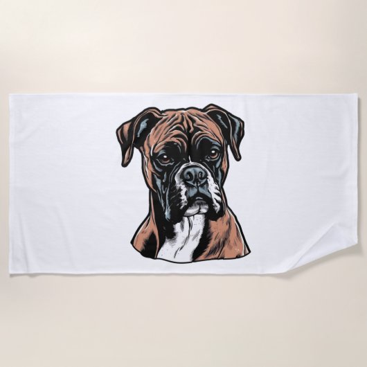 Serviette De Plage Boxer Buddy Humoristique Protective (Devant)