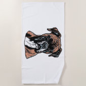 Serviette De Plage Boxer Buddy Humoristique Protective (Devant)