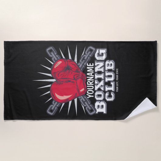 Serviette De Plage Boxer champion de course (Devant)