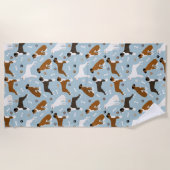 Serviette De Plage Boxer Chien Bones et Paws Beach Towne (Devant)