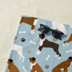 Serviette De Plage Boxer Chien Bones et Paws Beach Towne