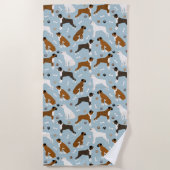Serviette De Plage Boxer Chien Bones et Paws Beach Towne (Devant)