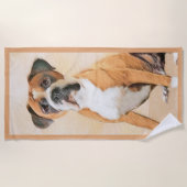 Serviette De Plage Boxer Dog Peinture Non Décroché Art animal origina (Devant)