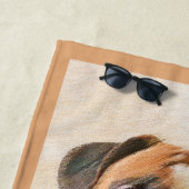 Serviette De Plage Boxer Dog Peinture Non Décroché Art animal origina (En situation)