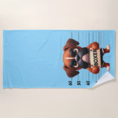 Serviette De Plage Boxer Vilain (Devant)