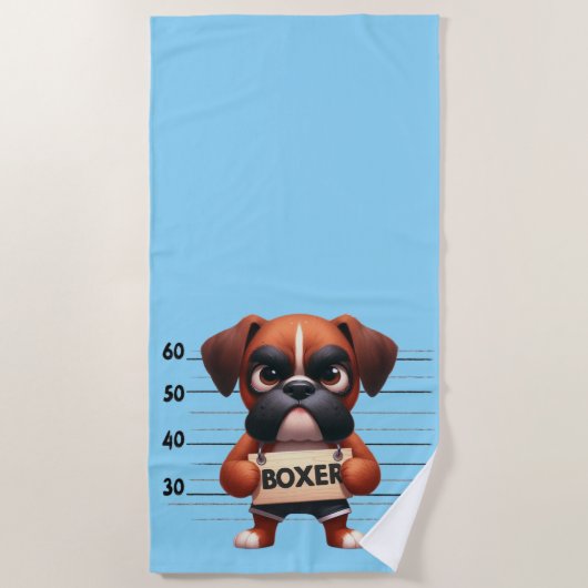 Serviette De Plage Boxer Vilain (Devant)