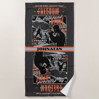 Serviette De Plage Boxing Motivation Rebel Fighter Gym Training