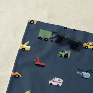 Serviette De Plage Boys Cute Transport Voiture Motif monogramme Enfan