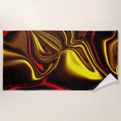 Serviette De Plage Bracelets soyeux en rouge et en or avec pièces noi (Devant)