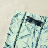 Serviette De Plage Branches, blanc, vert, leaves, bamboo (En situation)