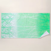 Serviette De Plage Branches de Menthe Verte Brumeuse Givrée (Devant)