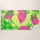 Serviette De Plage Branches de pastèque d'été Bright Tropical (Devant)