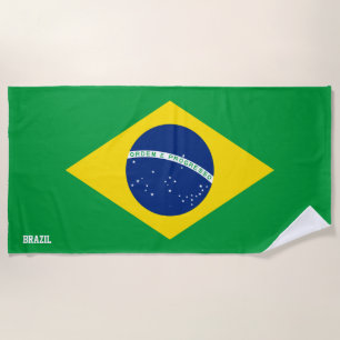 Serviette De Plage Brésil Drapeau magnifique patriotique