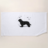 Serviette De Plage Briard Chien - Halloween Lune Silhouette surdimens (Devant)