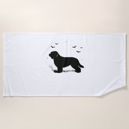 Serviette De Plage Briard Chien - Halloween Lune Silhouette surdimens (Devant)