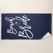 Serviette de plage Bride avec anneau bleu marine (Devant)