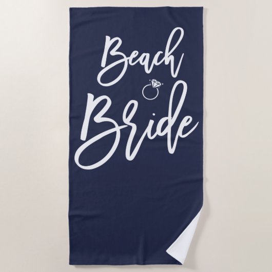 Serviette de plage Bride avec anneau bleu marine (Devant)