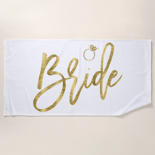 Serviette de plage «Bride» avec anneau en feuille  (Devant)