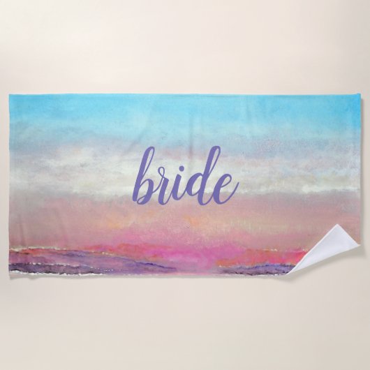 Serviette De Plage Bride Beach Pastel Sunset Beach Towne (Devant)