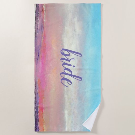 Serviette De Plage Bride Beach Pastel Sunset Beach Towne (Devant)