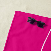 Serviette De Plage Bride Signature Script Swashes Hot Pink (En situation)