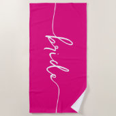 Serviette De Plage Bride Signature Script Swashes Hot Pink (Devant)