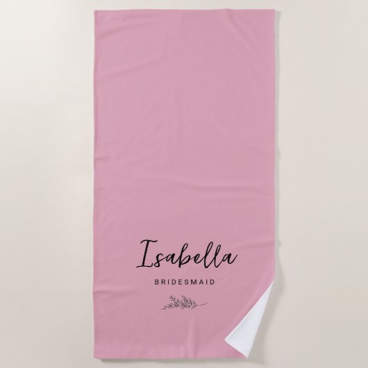 Serviette De Plage Bridesmaids Mauve Botanical (Devant)