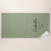Serviette De Plage Bridesmaids Olive Green Botanical (Devant)