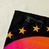 Serviette De Plage Bright Neon Wave Crash Mountain Retro (En situation)