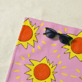 Serviette De Plage "Bright Sun" Pink Beach Towel (En situation)