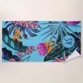 Serviette De Plage Bright Tropical Folift Motif avec Hummingbird (Devant)