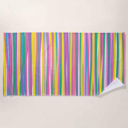 Serviette De Plage Bright Vertical Summer Stripes (Devant)