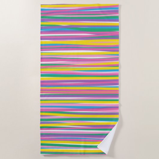 Serviette De Plage Bright Vertical Summer Stripes (Devant)