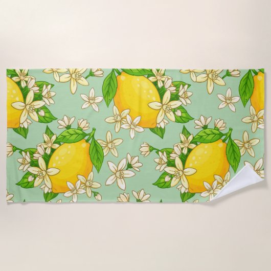 Serviette De Plage bright yellow lemons (Devant)