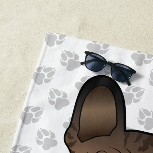 Serviette De Plage Brindle French Bulldog / Frenchie Cute Chien & Nom (En situation)