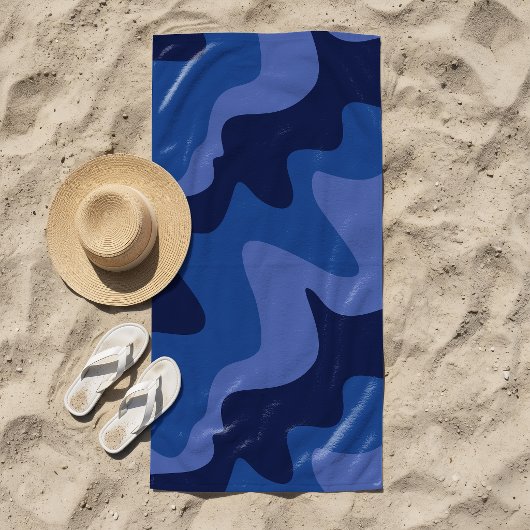 Serviette De Plage Brise de rivière bleu marine