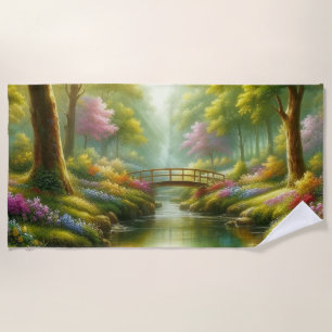 Serviette De Plage Broche printanière avec fleurs